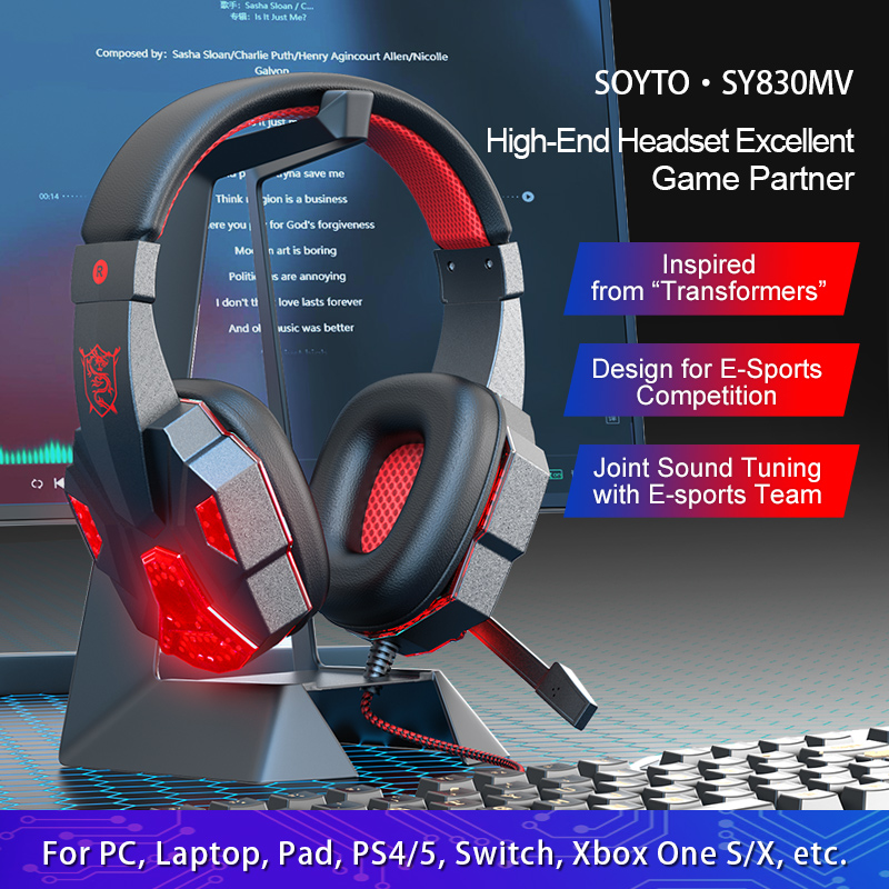 Gaming Headset With Mic Rgb - Cuffie da gioco con audio surround