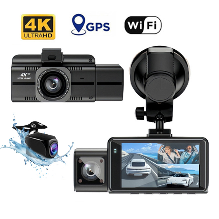 Cameras - Dashcam con 3 Canali 4K WiFi,