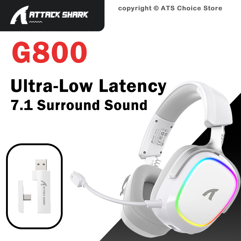 Gaming Headset With Mic Rgb - ATTACK SHARK G800 Cuffie da Gaming