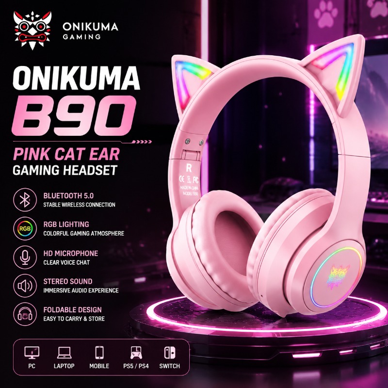Cuffie da gioco Onikuma B90 ro - Gaming Headset With Mic Rgb recensione e prezzo