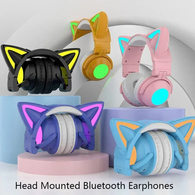 Nuovo ZW068 Bluetooth5.0 Cuffi - Cat Ear Bluetooth Headset Led recensione e prezzo