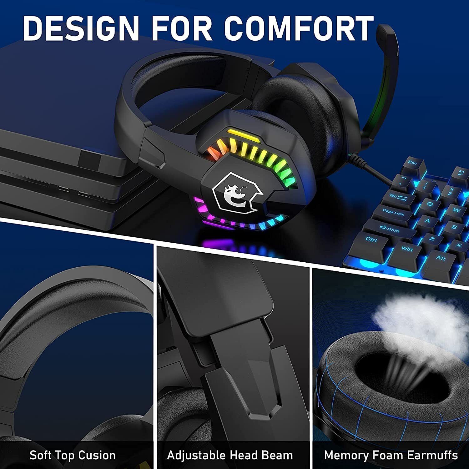 MAMBASNAKE CY907 Cuffie da gio - Gaming Headset With Mic Rgb recensione e prezzo