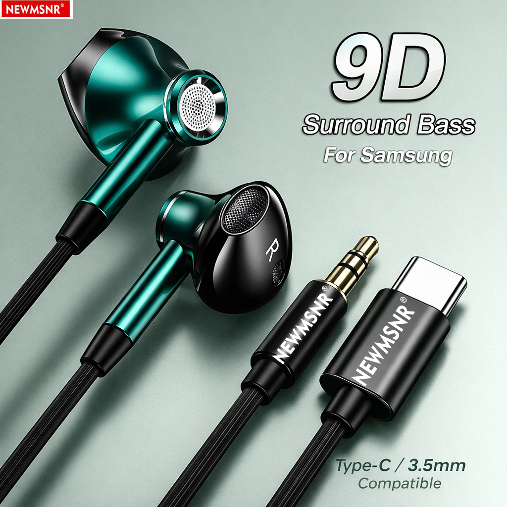 Cuffie con bassi surround 9D,  - Type C Wired Earphones With Mic recensione e prezzo